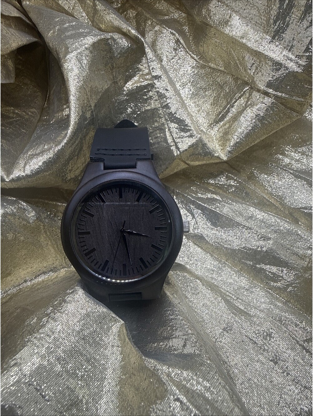 Dad A Sons First Hero Engraved Wood Watch Black Minimalist Fathers Day Gift